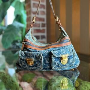 LOUIS VUITTON Baggy PM Blue Denim Monogram Shoulder Bag